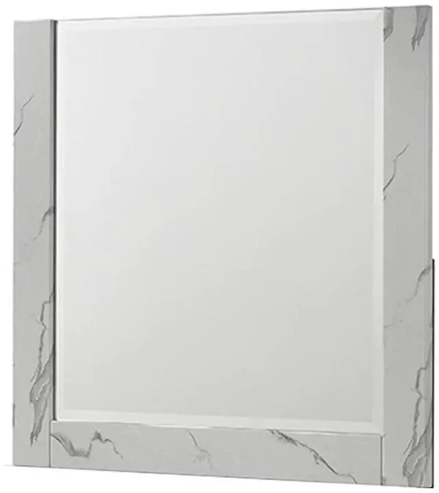 Main image of Mist Mirror White Two-Tone High-Gloss Marble & Lacquer Frame with Oversized Reflective Surface(INCLUDES MIRROR ONLY)