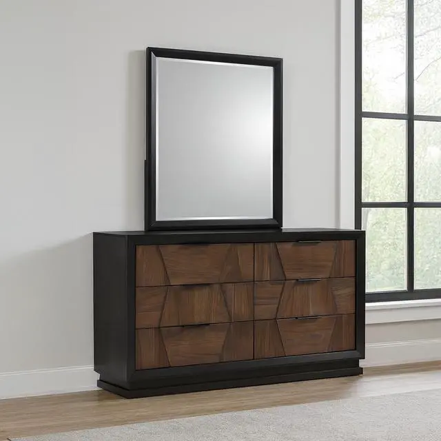 Alt view image 5 of 5 - Houston Traditional Style Mirror Made with Wood in Walnut(THIS ITEM INCLUDES MIRROR ONLY)