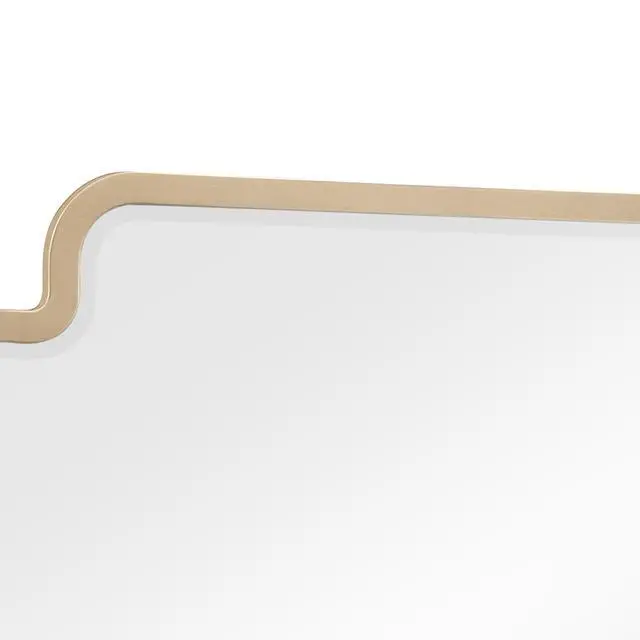 Alt view image 5 of 7 - Lexington Modern Bedroom Mirror in Beige with Sculpted Frame and Gold Accents (Dresser not included)