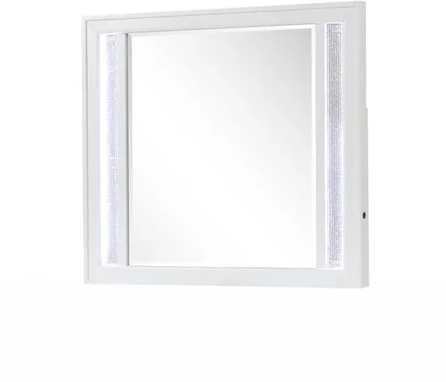 Main image of Modern Style Mirror for Dresser Top made with wood frame and LED in White (Includes Only Mirror)