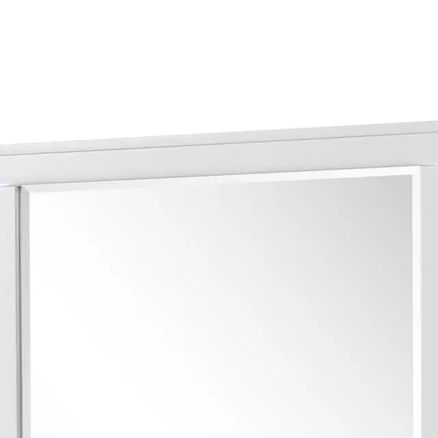 Alt view image 7 of 7 - Modern Style Mirror for Dresser Top made with wood frame and LED in White (Includes Only Mirror)