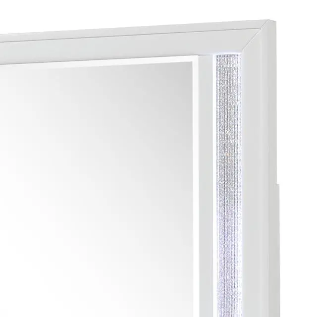 Alt view image 4 of 7 - Modern Style Mirror for Dresser Top made with wood frame and LED in White (Includes Only Mirror)