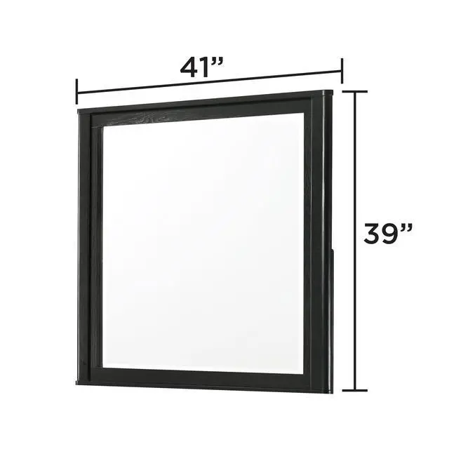 Alt view image 3 of 7 - Opel Modern Beveled Bedroom Mirror with Deep Frame Profile in Black (Includes Mirror Only - Dresser Not Included)