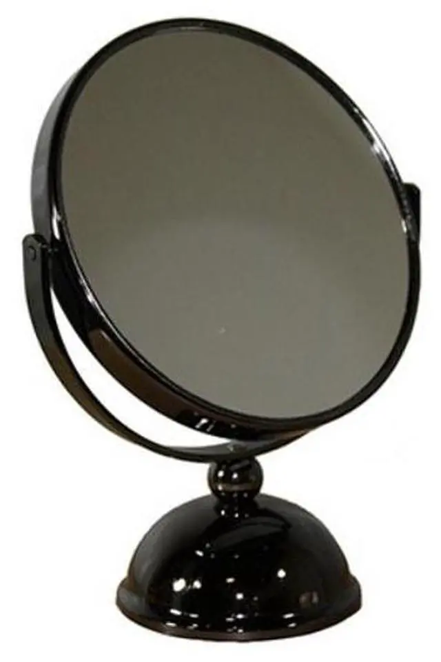 Main image of 5.5" Diameter Chrome Make-Up Mirror, x5 magnification, Black finish