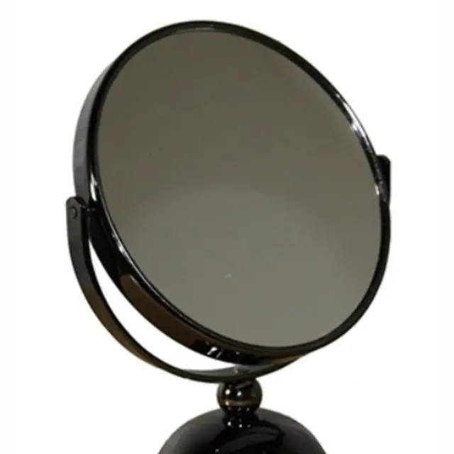 Alt view image 3 of 5 - 5.5" Diameter Chrome Make-Up Mirror, x5 magnification, Black finish