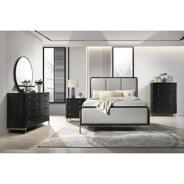 Alt view image 7 of 7 - Benson Black Dresser Mirror
