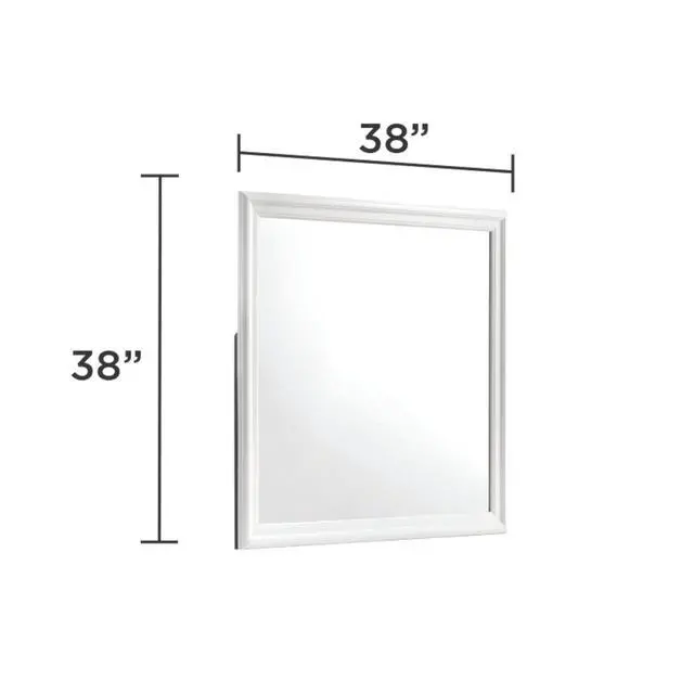 Alt view image 3 of 6 - Blaze Modern Style Mirror Made with Wood in White (Only Mirror)