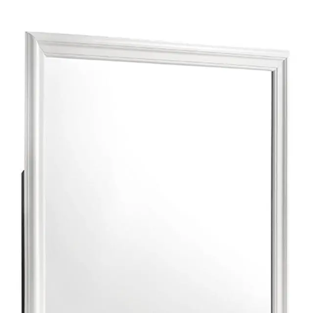 Alt view image 6 of 6 - Blaze Modern Style Mirror Made with Wood in White (Only Mirror)