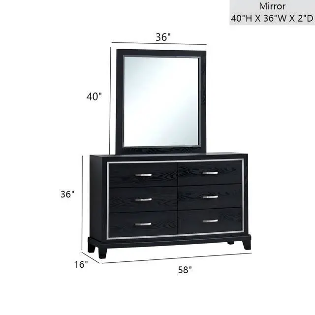 Alt view image 4 of 6 - Livingston G02850-M Frame Mirror Black