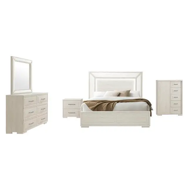 Alt view image 6 of 7 - Ciara Beige Upholstered Mirror