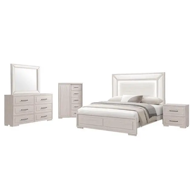 Alt view image 7 of 7 - Ciara Beige Upholstered Mirror