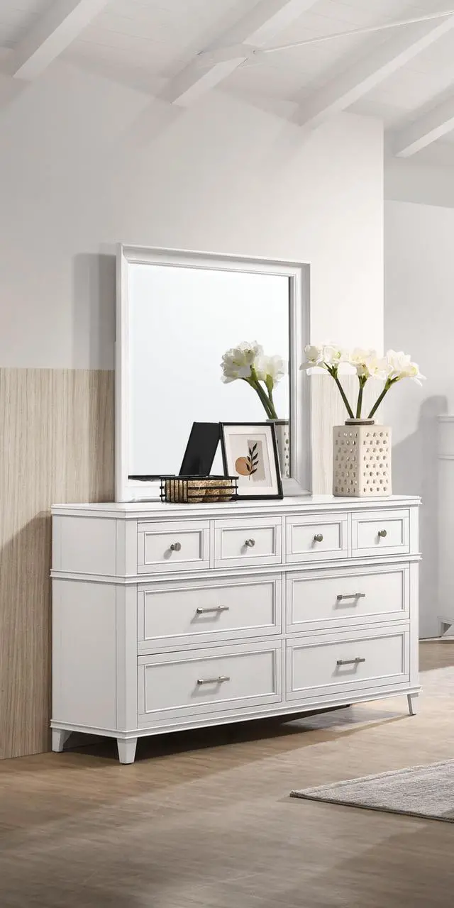 Alt view image 3 of 5 - White Square Mirror