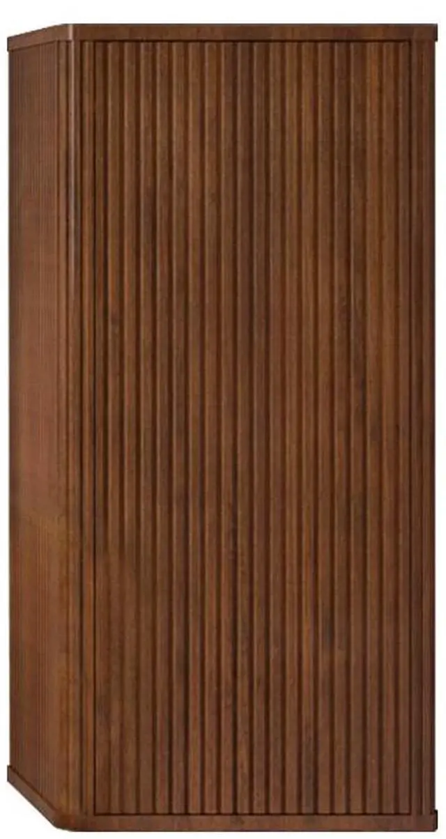 Main image of CC0414S305 Striped Walnut Bathroom Floating Side Cabinet, Wall-mounted Storage Cabinet for Small Spaces, Pre-assembled