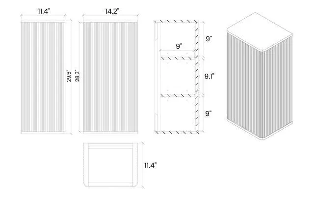 Alt view image 6 of 6 - CC0414S306 Natural Oak Bathroom Floating Side Cabinet, Wall-mounted Storage Cabinet for Small Spaces, Pre-assembled