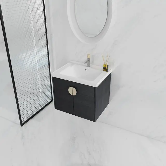 Alt view image 5 of 7 - 24 Inch Soft Close Doors Bathroom Vanity With Sink, For Small Bathroom,(KD-Packing)