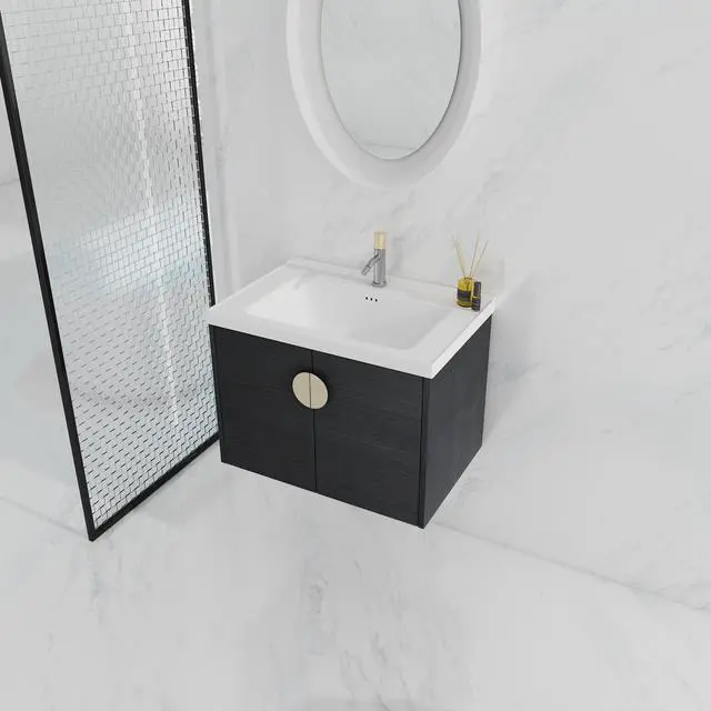 Alt view image 4 of 7 - 28 Inch Soft Close Doors Bathroom Vanity With Sink, For Small Bathroom,(KD-Packing)