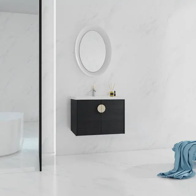 Alt view image 5 of 7 - 28 Inch Soft Close Doors Bathroom Vanity With Sink, For Small Bathroom,(KD-Packing)