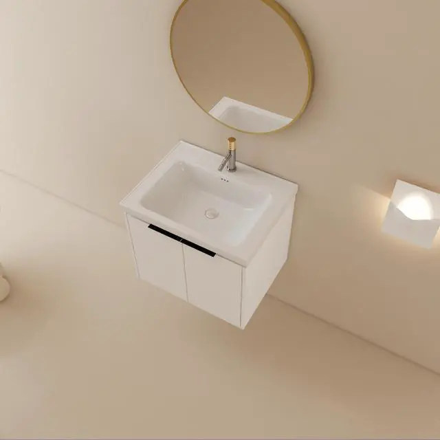 Alt view image 3 of 7 - 24 Inch Soft Close Doors Bathroom Vanity With Sink, Suitable For Small Bathroom
