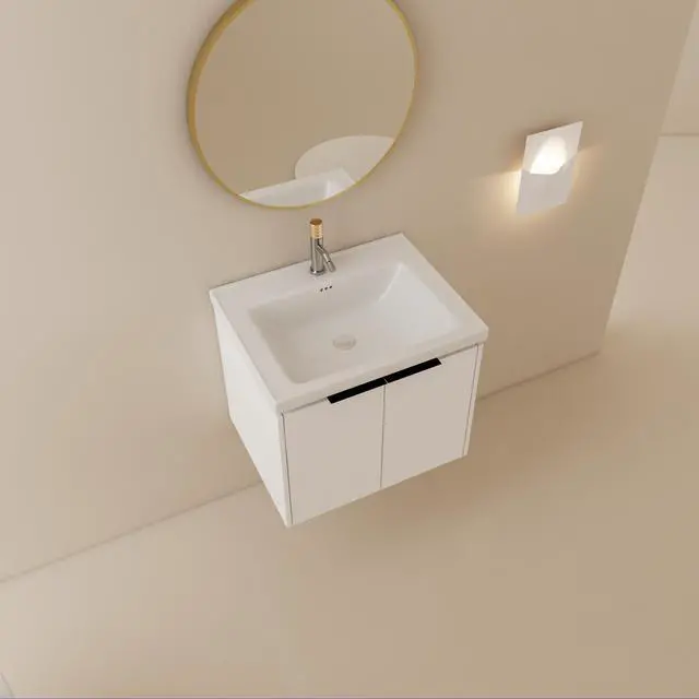 Alt view image 4 of 7 - 24 Inch Soft Close Doors Bathroom Vanity With Sink, Suitable For Small Bathroom