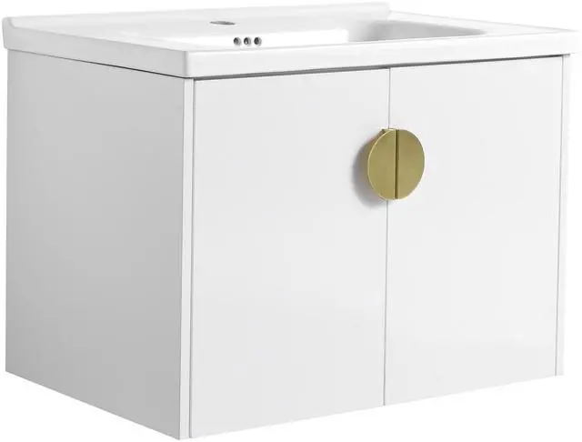 Main image of 28 Inch Soft Close Doors Bathroom Vanity With Sink, For Small Bathroom (KD-Packing)