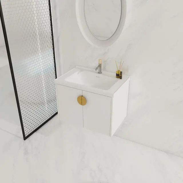 Alt view image 4 of 7 - 28 Inch Soft Close Doors Bathroom Vanity With Sink, For Small Bathroom (KD-Packing)