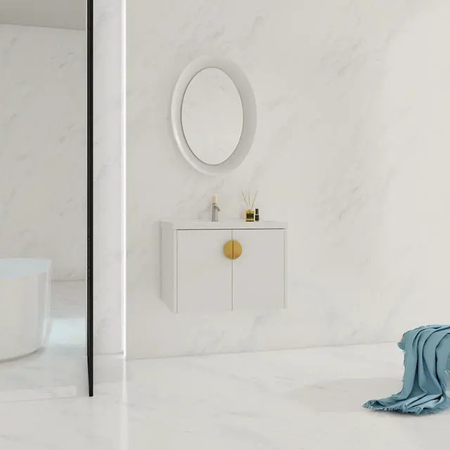Alt view image 3 of 7 - 28 Inch Soft Close Doors Bathroom Vanity With Sink, For Small Bathroom (KD-Packing)