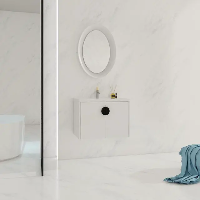 Alt view image 7 of 7 - 28 Inch Soft Close Doors Bathroom Vanity With Sink, For Small Bathroom (KD-Packing)