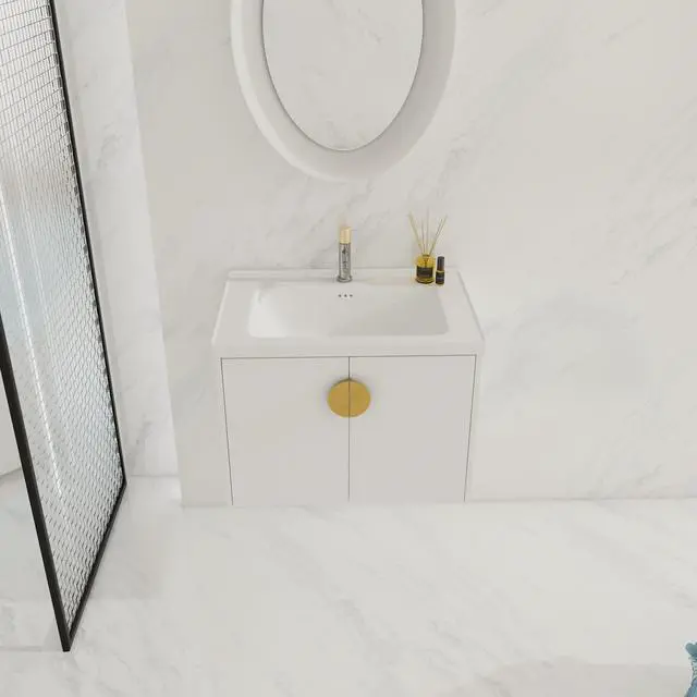 Alt view image 5 of 7 - 28 Inch Soft Close Doors Bathroom Vanity With Sink, For Small Bathroom (KD-Packing)