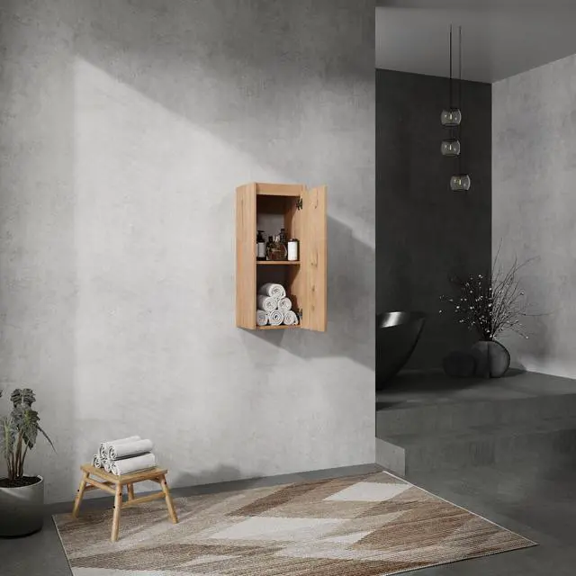 Alt view image 2 of 7 - 12" Bathroom Side Cabinet,Soft Close Doors,Float Mounting Design,(KD-Packing)