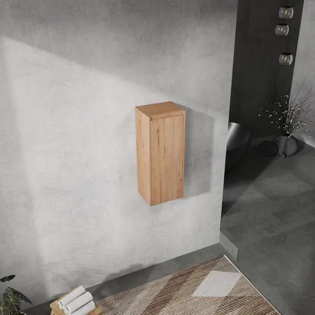 Alt view image 4 of 7 - 12" Bathroom Side Cabinet,Soft Close Doors,Float Mounting Design,(KD-Packing)