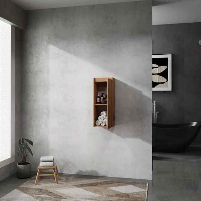 Alt view image 7 of 7 - 12" Bathroom Side Cabinet,Soft Close Doors,Float Mounting Design,(KD-Packing)