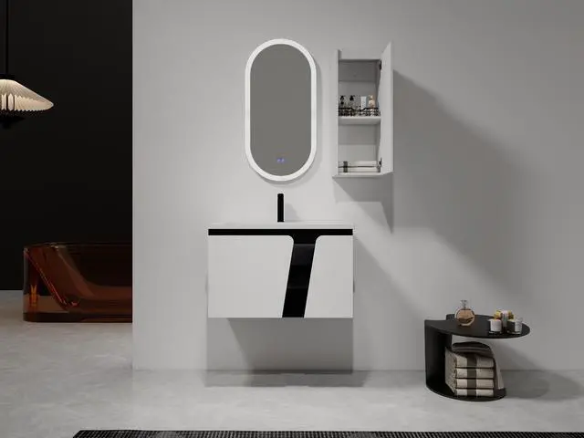 Alt view image 2 of 7 - 12" Bathroom Side Cabinet,Soft Close Doors,Float Mounting Design,(KD-Packing)