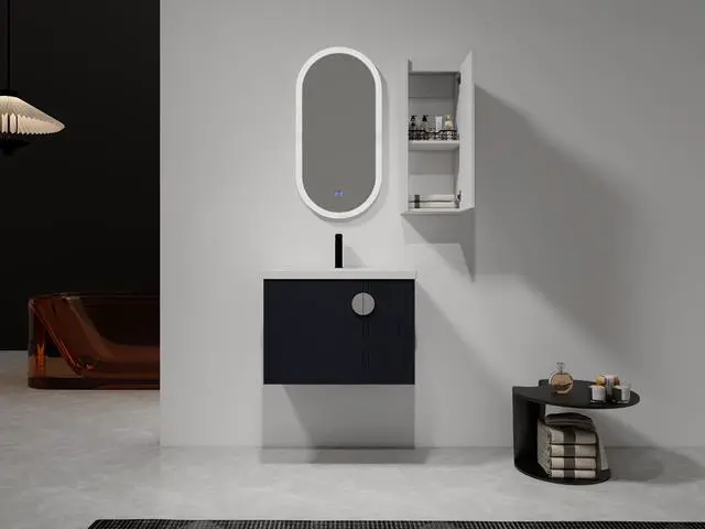 Alt view image 6 of 7 - 12" Bathroom Side Cabinet,Soft Close Doors,Float Mounting Design,(KD-Packing)