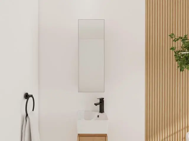Alt view image 3 of 5 - 10'' Bathroom Mirror Cabinet with Storage,Wall Mounted Medicine Cabinet with Mirror Door,Adjustable Glass Shelves,Plywood(MC901CIMO)