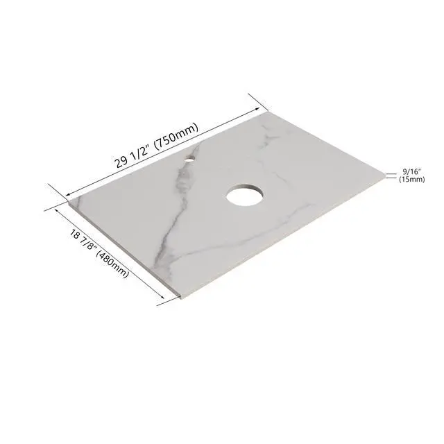 Alt view image 6 of 7 - 30 " Modern Design Float Bathroom Vanity With Ceramic Basin Set, Wall Mounted White Oak Vanity With Soft Close Door,KD-Packing,KD-Packing,2 Pieces Parcel(TOP-BAB110MOWH)