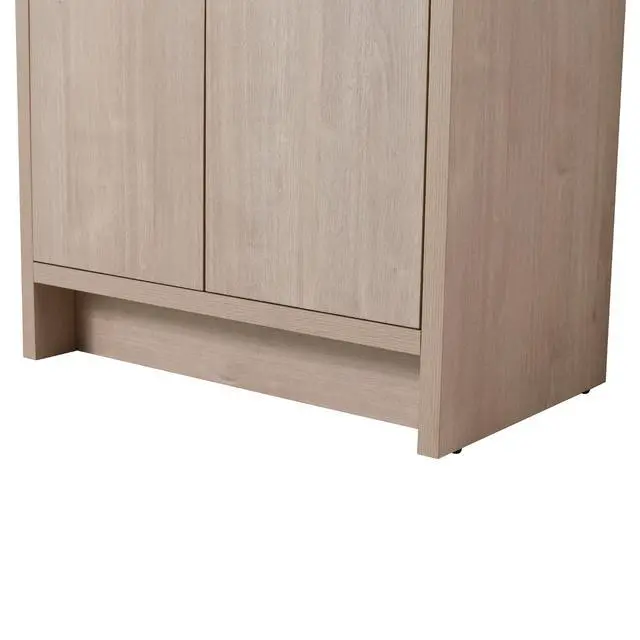Alt view image 7 of 7 - 30 Inch Freestanding Bathroom Vanity with White Resin Sink & 2 Soft-Close Cabinet Doors (BVB02430PLO-GRB3040)