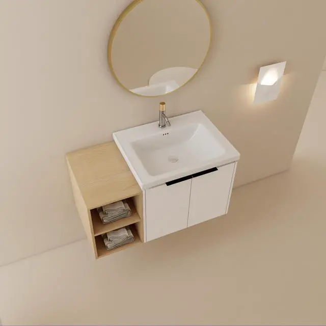Alt view image 5 of 7 - 36 Inch Soft Close Doors Bathroom Vanity With Sink, and A Small Storage Shelves,BVC07436WHLTK