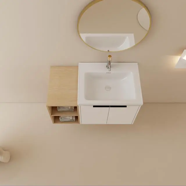 Alt view image 6 of 7 - 36 Inch Soft Close Doors Bathroom Vanity With Sink, and A Small Storage Shelves,BVC07436WHLTK