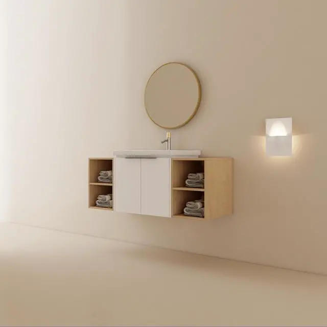 Alt view image 4 of 7 - 48 Inch Soft Close Doors Bathroom Vanity With Sink, and Two Small Storage Shelves,BVC07448WHLTK