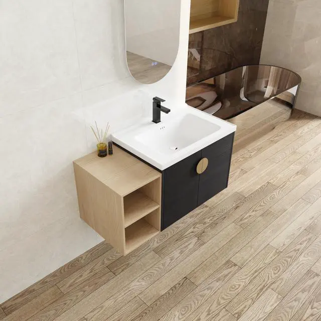 Alt view image 3 of 7 - 40 Inch Soft Close Doors Bathroom Vanity With Sink, and A Small Storage Shelves(BVC06328BCT-BVC07412LTK)