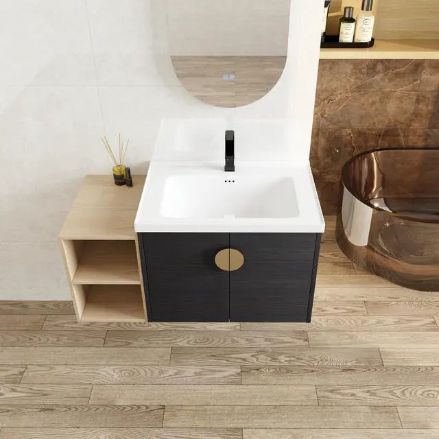 Alt view image 5 of 7 - 40 Inch Soft Close Doors Bathroom Vanity With Sink, and A Small Storage Shelves(BVC06328BCT-BVC07412LTK)