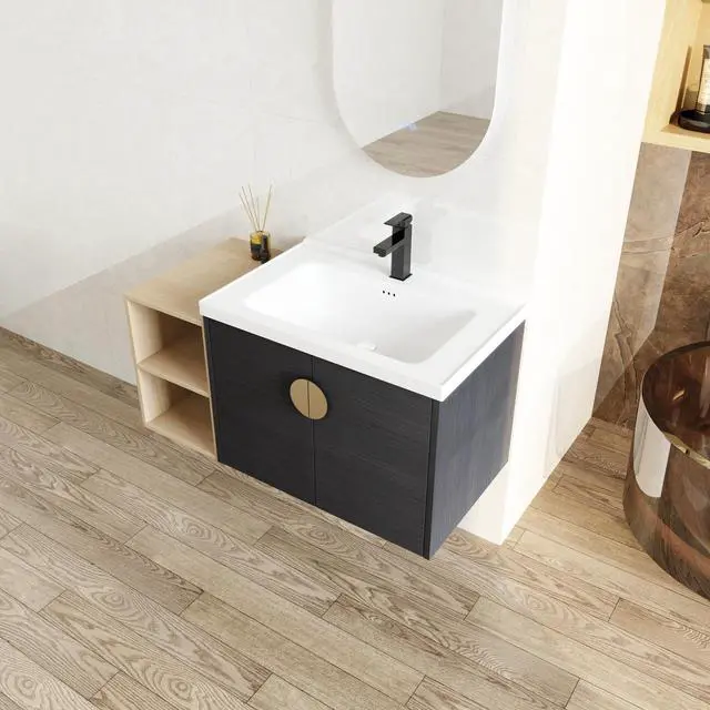 Alt view image 4 of 7 - 40 Inch Soft Close Doors Bathroom Vanity With Sink, and A Small Storage Shelves(BVC06328BCT-BVC07412LTK)
