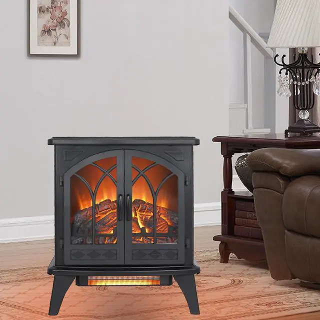 Alt view image 2 of 7 - 24 Inch 3D Flame Electric Infrared Quartz Fireplace Stove With Remote Control