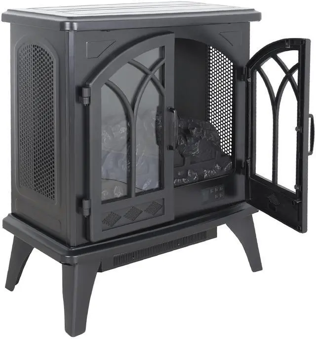 Alt view image 7 of 7 - 24 Inch 3D Flame Electric Infrared Quartz Fireplace Stove With Remote Control