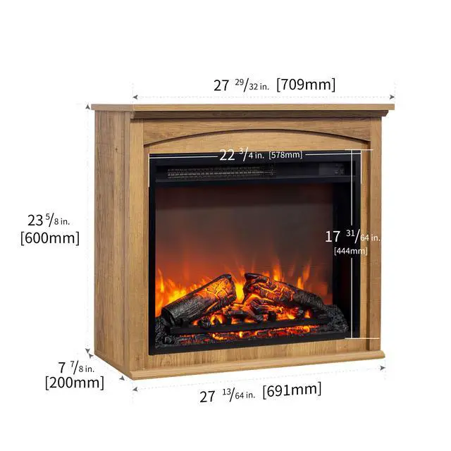 Alt view image 4 of 7 - 28 Inch Tv Media Entertainment Center With Electric Fireplace