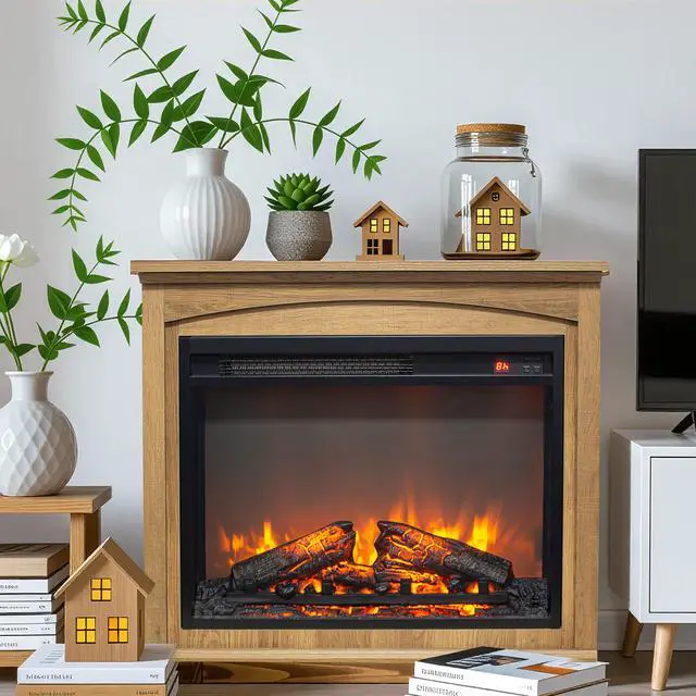 Alt view image 6 of 7 - 28 Inch Tv Media Entertainment Center With Electric Fireplace