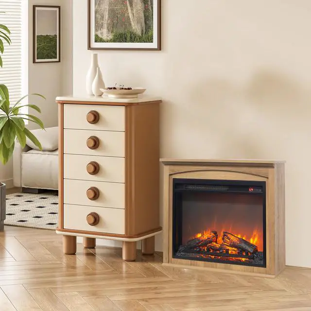 Alt view image 7 of 7 - 28 Inch Tv Media Entertainment Center With Electric Fireplace
