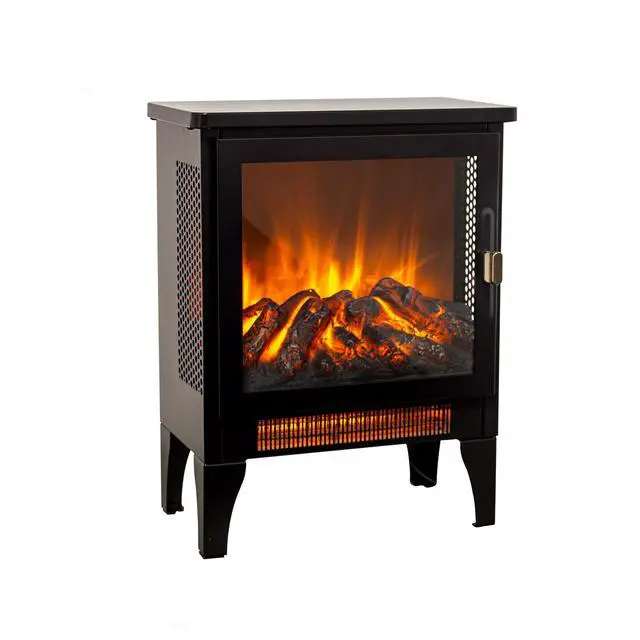 Alt view image 3 of 7 - 18 Inch Freestanding Electric Fireplace Stove Heater With 3D Flame Effect,Black