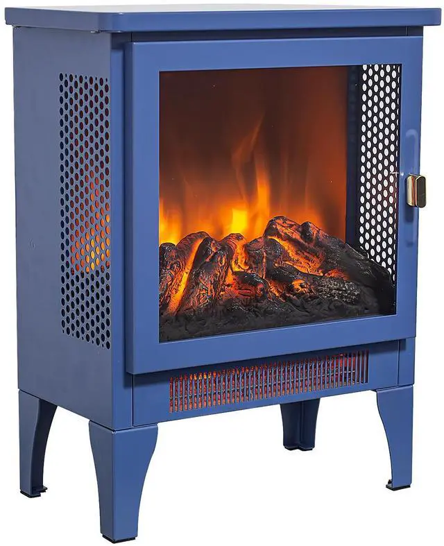 Alt view image 4 of 7 - 18 Inch Freestanding Electric Fireplace Stove Heater With 3D Flame Effect,Classic Blue