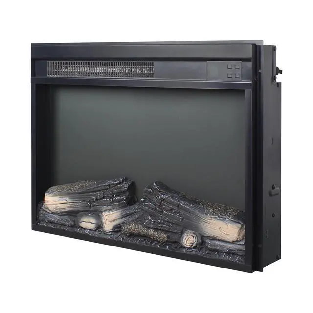 Alt view image 5 of 7 - 23 Inch Electric Fireplace Insert, Ultra Thin Heater With Log Set & Realistic Flame, Remote Control With Timer, Overheating Protection